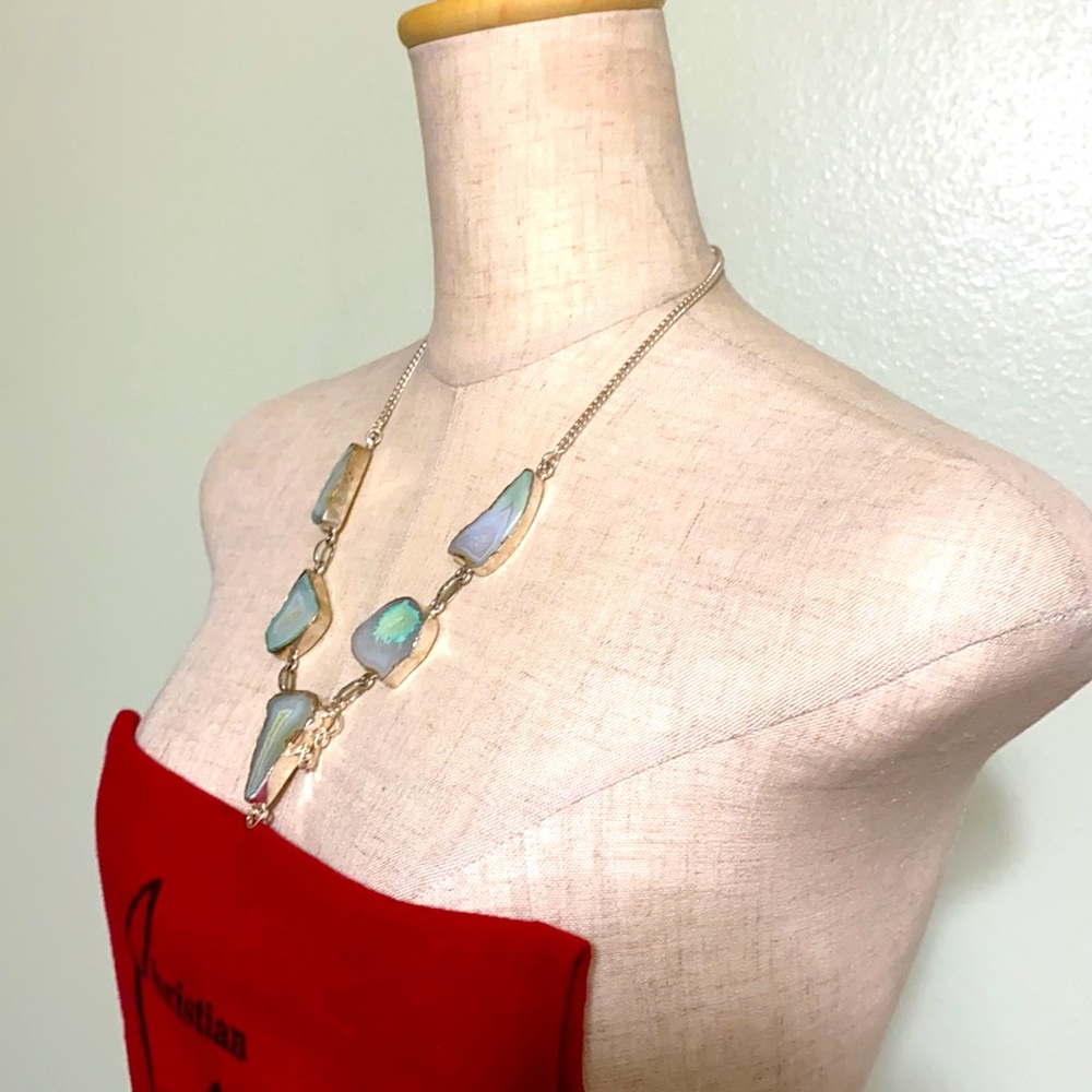 🖤RARE COLOR💕agate silver necklace - Picture 5 of 15